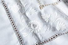 Σετ Τραπεζομάντηλο & 8 Πετσέτες φαγητού Αιγαίον με Κέντημα Anthemida